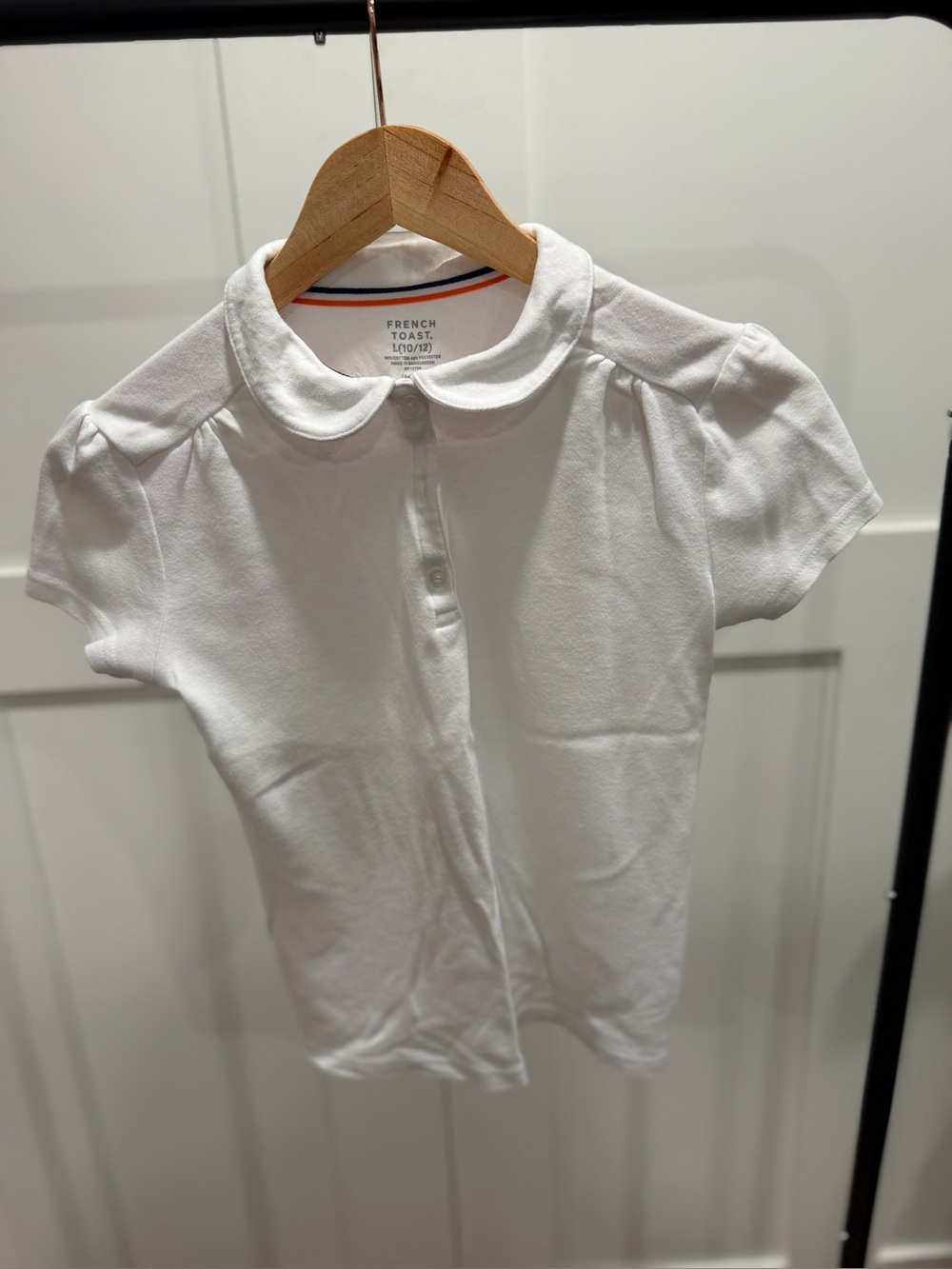 French Toast White Girls' Peter Pan Collar Polo